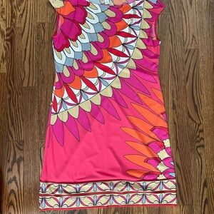 Donna Morgan Pink and Orange Patterned Dress